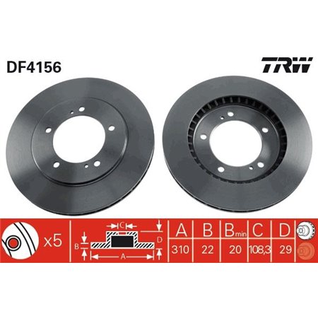 DF4156 Brake Disc TRW