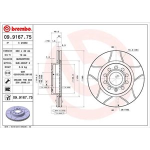 09.9167.75 Piduriketas BREMBO - Top1autovaruosad