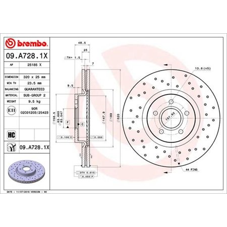 09.A728.1X Тормозной диск BREMBO