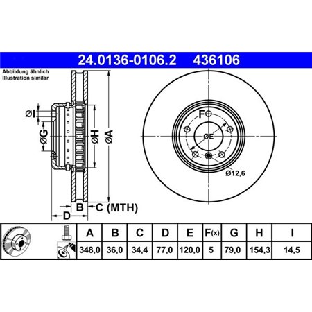 24.0136-0106.2 Brake Disc ATE