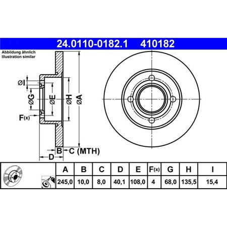 24.0110-0182.1 Тормозной диск ATE