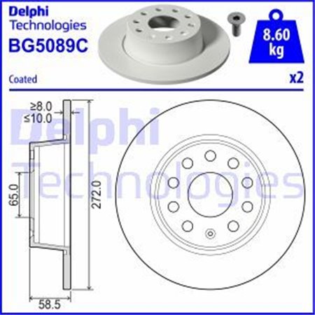 BG5089C Тормозной диск DELPHI     