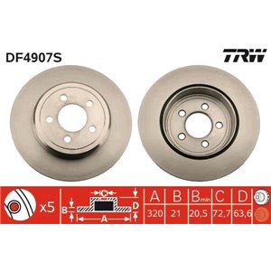 DF4907S Brake Disc TRW - Top1autovaruosad