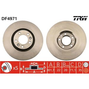 DF4971 Тормозной диск TRW - Top1autovaruosad