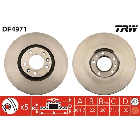 DF4971 Brake Disc TRW