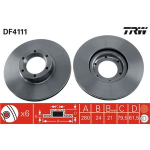 DF4111 Brake Disc TRW - Top1autovaruosad