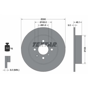 92125403  Brake disc TEXTAR 