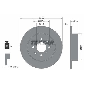 92125403 Тормозной диск TEXTAR - Top1autovaruosad