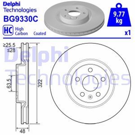 BG9330C Brake Disc DELPHI