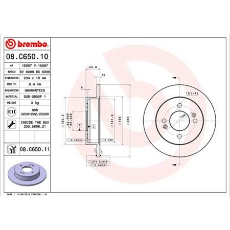 08.C650.11 Brake Disc BREMBO