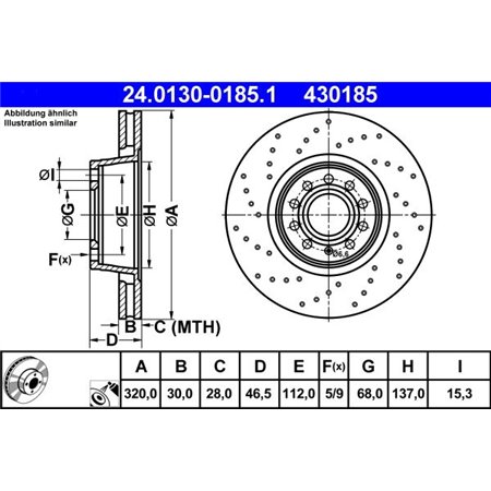 24.0130-0185.1 Bromsskiva ATE