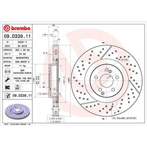 09.D339.11 Jarrulevy BREMBO - Top1autovaruosad