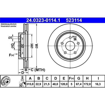 24.0323-0114.1 Brake Disc ATE