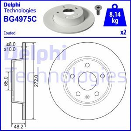 BG4975C Brake Disc DELPHI