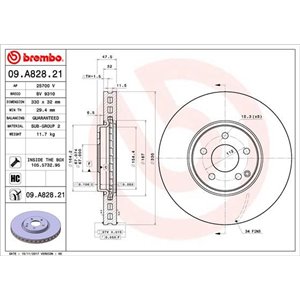 09.A828.21 Brake Disc BREMBO - Top1autovaruosad