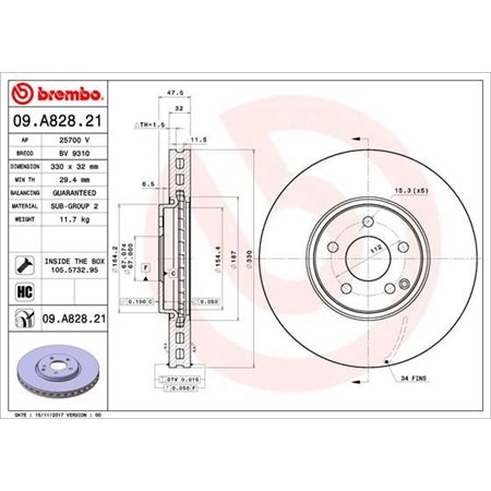 09.A828.21 Brake Disc BREMBO