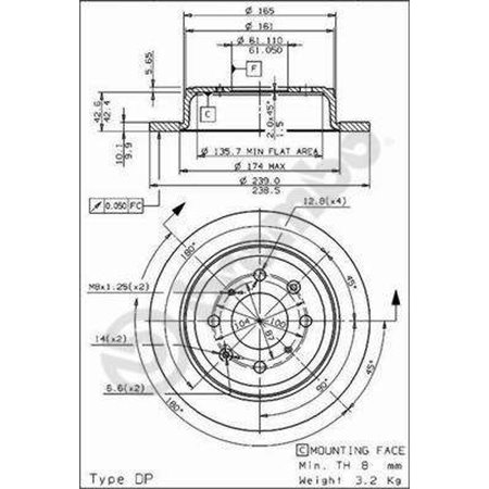 08.7104.75 Brake Disc BREMBO