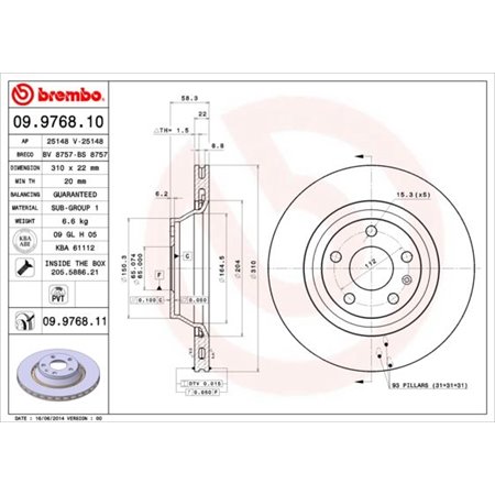 09.9768.11 Brake Disc BREMBO