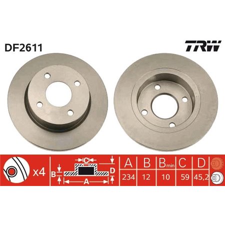 DF2611 Тормозной диск TRW     
