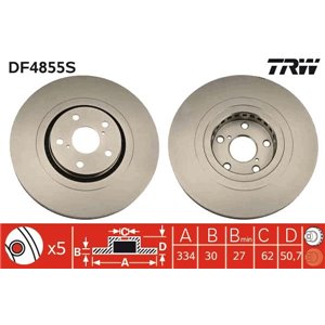 DF4855S Brake Disc TRW - Top1autovaruosad