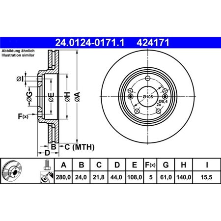 24.0124-0171.1 Brake Disc ATE