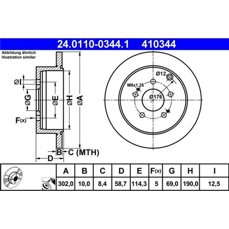 24.0110-0344.1 Brake Disc ATE