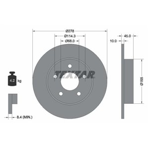 92125703 Тормозной диск TEXTAR - Top1autovaruosad