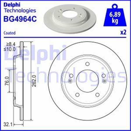 BG4964C Brake Disc DELPHI