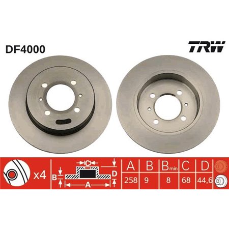 DF4000  Brake disc TRW 