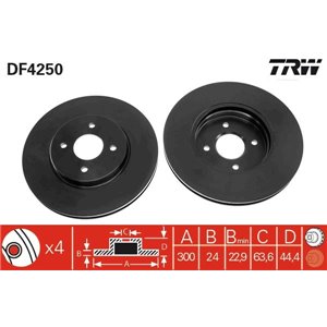 DF4250 Brake Disc TRW - Top1autovaruosad