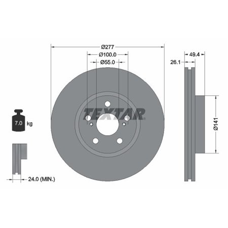 92135503 Тормозной диск TEXTAR