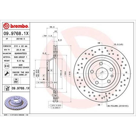 09.9768.1X Brake Disc BREMBO