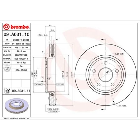 09.A031.11 Bromsskiva BREMBO