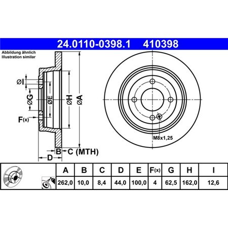 24.0110-0398.1 Brake Disc ATE