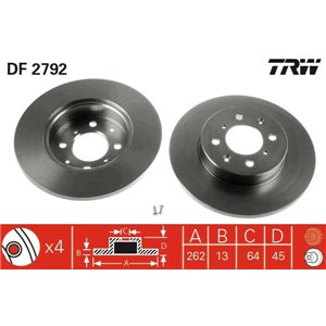 DF2792 Тормозной диск TRW - Top1autovaruosad