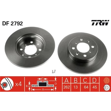 DF2792  Brake disc TRW 