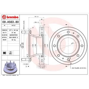 09.A563.80 Тормозной диск BREMBO     