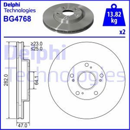 BG4768 Bromsskiva DELPHI