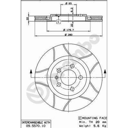 09.5570.75 Brake Disc BREMBO