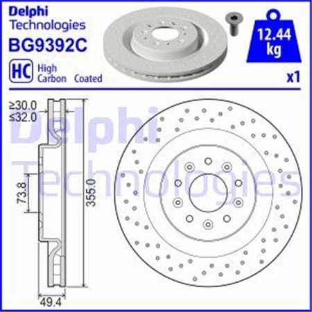 BG9392C Тормозной диск DELPHI