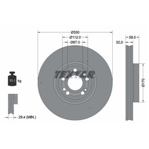 92307105 Тормозной диск TEXTAR - Top1autovaruosad