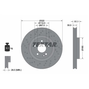 92262103 Тормозной диск TEXTAR - Top1autovaruosad