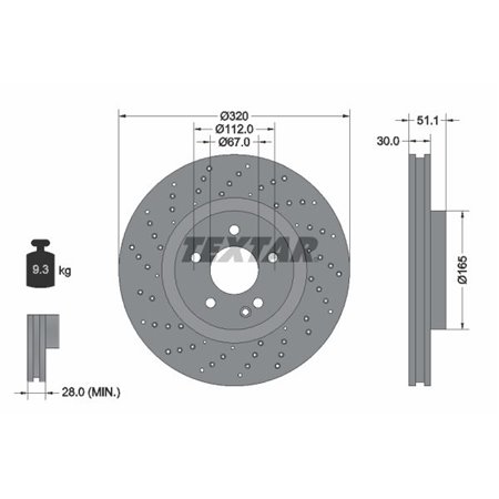 92262103 Тормозной диск TEXTAR
