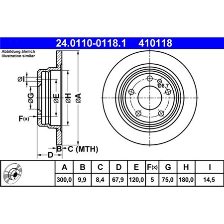 24.0110-0118.1 Brake Disc ATE