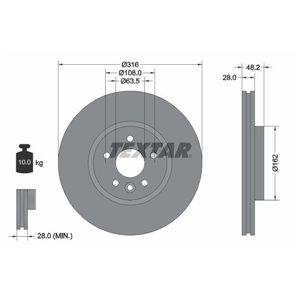 92300605 Bromsskiva TEXTAR - Top1autovaruosad