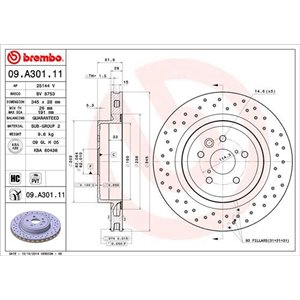 09.A301.11 Brake Disc BREMBO - Top1autovaruosad