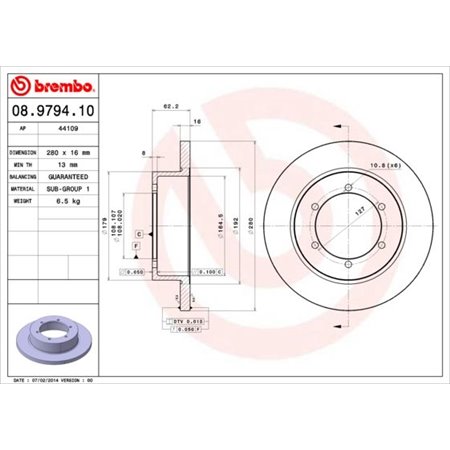 08.9794.10 Bromsskiva BREMBO