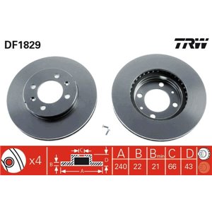 DF1829 Тормозной диск TRW - Top1autovaruosad