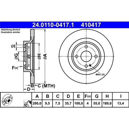 24.0110-0417.1 Brake Disc ATE