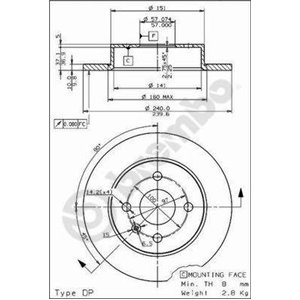 08.7626.75  Brake disc BREMBO 